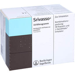 Abbildung: Srivasso 18 µg Kapseln mit Inhalat.Pulver + Handihaler 30 St, Hartkapseln mit Pulver zur Inhalation PZN 11341980
