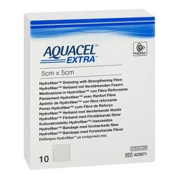 Abbildung: Aquacel Extra 5x5 cm Kompressen 10 St, Kompressen PZN 11343312
