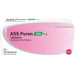 Abbildung: ASS Puren 100 mg Tabletten Tabletten, 100 St PZN 11353428