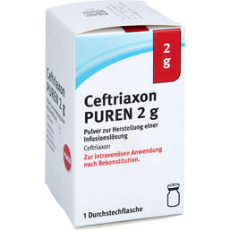 Abbildung: Ceftriaxon Puren 2 g Pulver zur Herstellung einer Infusionslösung 1 St, Pulver zur Herstellung einer Infusionslösung PZN 11354043