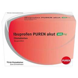 Abbildung: Ibuprofen Puren akut 400 mg Filmtabletten Filmtabletten, 50 St PZN 11355108