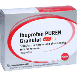 Abbildung: Ibuprofen Puren Granulat 600 mg zur Herstellung einer Lösung zum Einnehmen 20 St, Granulat PZN 11355166