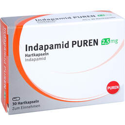 Abbildung: Indapamid Puren 2,5 mg Hartkapseln 30 St, Hartkapseln PZN 11355195