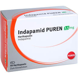 Abbildung: Indapamid Puren 2,5 mg Hartkapseln 50 St, Hartkapseln PZN 11355203