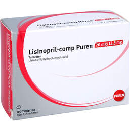 Abbildung: Lisinopril-comp Puren 20 mg / 12,5 mg Tabletten 100 St, Tabletten PZN 11356102