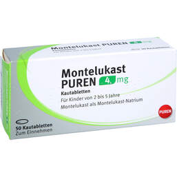 Abbildung: Montelukast Puren 4 mg Kautabletten 50 St, Kautabletten PZN 11356473