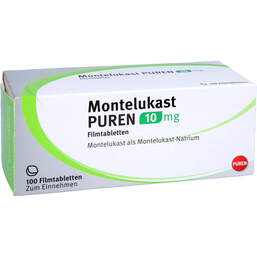 Abbildung: Montelukast Puren 10 mg Filmtabletten 100 St, Filmtabletten PZN 11356562
