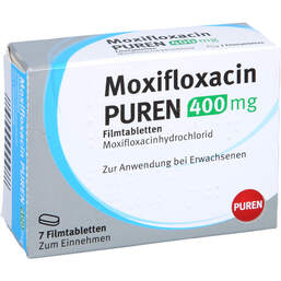 Abbildung: Moxifloxacin Puren 400 mg Filmtabletten 7 St, Filmtabletten PZN 11356591