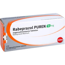 Abbildung: Rabeprazol Puren 10 mg magensaftresistent Tabletten 56 St, Tabletten magensaftresistent PZN 11357811