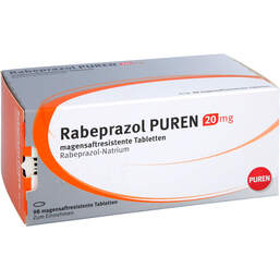 Abbildung: Rabeprazol Puren 20 mg magensaftresistent Tabletten 98 St, Tabletten magensaftresistent PZN 11357886