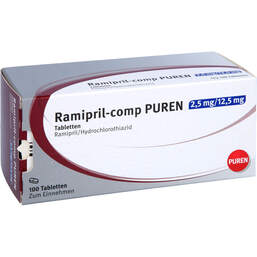 Abbildung: Ramipril-comp Puren 2,5 mg / 12,5 mg Tabletten 100 St, Tabletten PZN 11357917