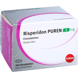 Abbildung: Risperidon Puren 1 mg Filmtabletten 100 St, Filmtabletten PZN 11358087