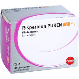 Abbildung: Risperidon Puren 3 mg Filmtabletten 100 St, Filmtabletten PZN 11358182