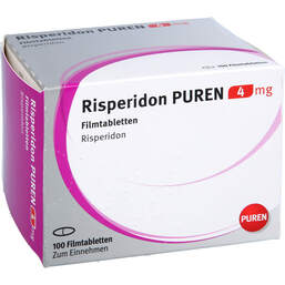 Abbildung: Risperidon Puren 4 mg Filmtabletten 100 St, Filmtabletten PZN 11358199