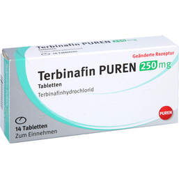 Abbildung: Terbinafin Puren 250 mg Tabletten 14 St, Tabletten PZN 11358302