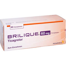 Abbildung: Brilique 60 mg Filmtabletten 60 St, Filmtabletten PZN 11366951