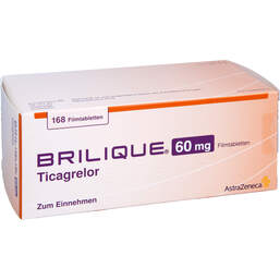 Abbildung: Brilique 60 mg Filmtabletten 168 St, Filmtabletten PZN 11366968