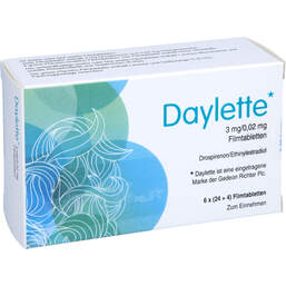Abbildung: Daylette 0,02 mg / 3 mg Filmtabletten 6X28 St, Filmtabletten PZN 11367330