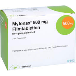 Abbildung: Myfenax 500 mg Filmtabletten 150 St, Filmtabletten PZN 11367488