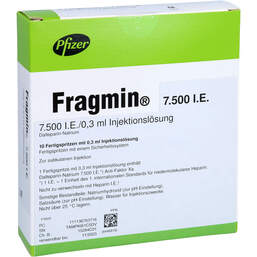 Abbildung: Fragmin 7.500 I.E. Injektionslösung in einer Fertigspritze 10 St, Injektionslösung PZN 11367637