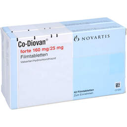 Abbildung: Codiovan forte 160 mg / 25 mg Filmtabletten 98 St, Filmtabletten PZN 11367985