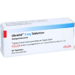 Abbildung: Ubretid Tabletten 5 mg 50 St, Tabletten PZN 11368192