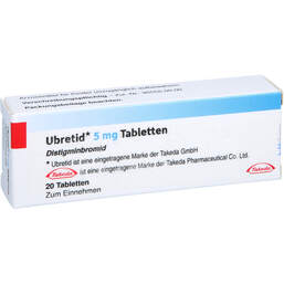 Abbildung: Ubretid Tabletten 5 mg 20 St, Tabletten PZN 11368223