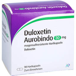 Abbildung: Duloxetin Aurobindo 30 mg magensaftresistent Hartkapseln 98 St, Magensaftresistente Hartkapseln PZN 11373394