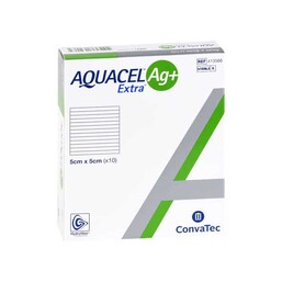 Abbildung: Aquacel Ag + Extra 5x5 cm Kompressen 10 St, Kompressen PZN 11374519