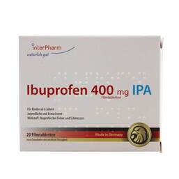 Abbildung: Ibuprofen 400 mg Ipa Filmtabletten Filmtabletten, 20 St PZN 11380098