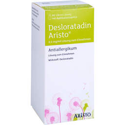 Abbildung: Desloratadin Aristo 0,5 mg / ml Lösung zum Einnehmen  150 ml, Lösung zum Einnehmen PZN 11483875