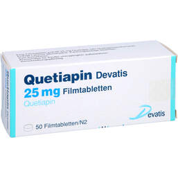 Abbildung: Quetiapin Devatis 25 mg Filmtabletten 50 St, Filmtabletten PZN 11484001