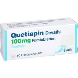 Abbildung: Quetiapin Devatis 100 mg Filmtabletten 50 St, Filmtabletten PZN 11484030