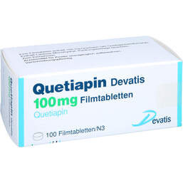 Abbildung: Quetiapin Devatis 100 mg Filmtabletten 100 St, Filmtabletten PZN 11484047