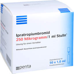 Abbildung: Ipratropiumbromid 250µg / 1ml Stulln Lösung für Vernebler 50X1.0 ml, Lösung für einen Vernebler PZN 11509824
