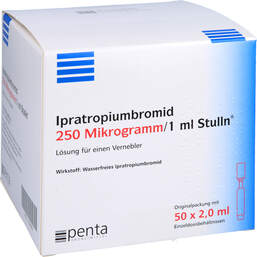 Abbildung: Ipratropiumbromid 250µg / 1ml Stulln Lösung für Vernebler 50X2.0 ml, Lösung für einen Vernebler PZN 11509830