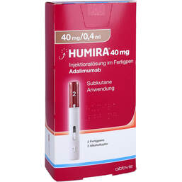 Abbildung: Humira 40 mg / 0,4 ml Injektionslösung im Fertigpen 2 St, Injektionslösung PZN 11515262