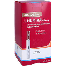 Abbildung: Humira 40 mg / 0,4 ml Injektionslösung im Fertigpen 6 St, Injektionslösung PZN 11515279