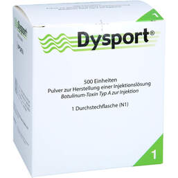Abbildung: Dysport 500 Einheiten Pulver zur Herstellung einer Injektionslösung 1 St, Pulver zur Herstellung einer Injektionslösung PZN 11515776