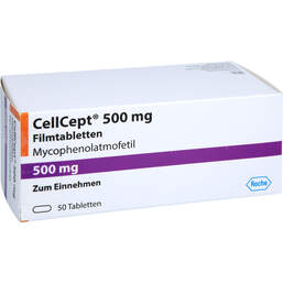 Abbildung: Cellcept 500 mg Filmtabletten 50 St, Filmtabletten PZN 11519082