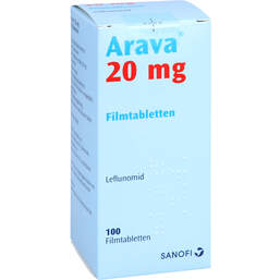 Abbildung: Arava 20 mg Filmtabletten 100 St, Filmtabletten PZN 11524309