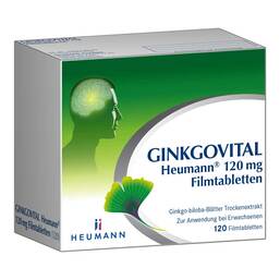 Abbildung: Ginkgovital Heumann 120 mg Filmtabletten Filmtabletten, 120 St PZN 11526248