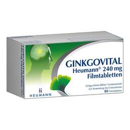 Abbildung: Ginkgovital Heumann 240 mg Filmtabletten Filmtabletten, 80 St PZN 11526277