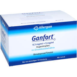 Abbildung: Ganfort 0,3 mg / ml + 5 mg / ml AT in Einzeldosisbeh. 90X0.4 ml, Augentropfen PZN 11532237
