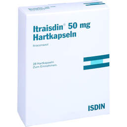 Abbildung: Itraisdin 50 mg Hartkapseln 28 St, Hartkapseln PZN 11532326