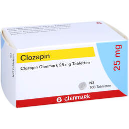 Abbildung: Clozapin Glenmark 25 mg Tabletten 100 St, Tabletten PZN 11532421