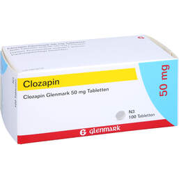 Abbildung: Clozapin Glenmark 50 mg Tabletten 100 St, Tabletten PZN 11532450