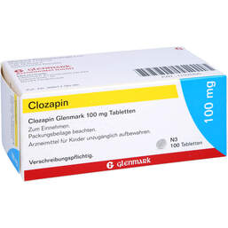 Abbildung: Clozapin Glenmark 100 mg Tabletten 100 St, Tabletten PZN 11532496