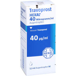 Abbildung: Travoprost Hexal 40 Mikrogramm / ml Augentropfen 1X2.5 ml, Augentropfen PZN 11538518