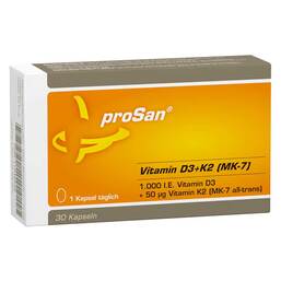 Abbildung: Prosan Vitamin D3 + K2 MK-7 Kapseln Kapseln, 30 St PZN 11549539